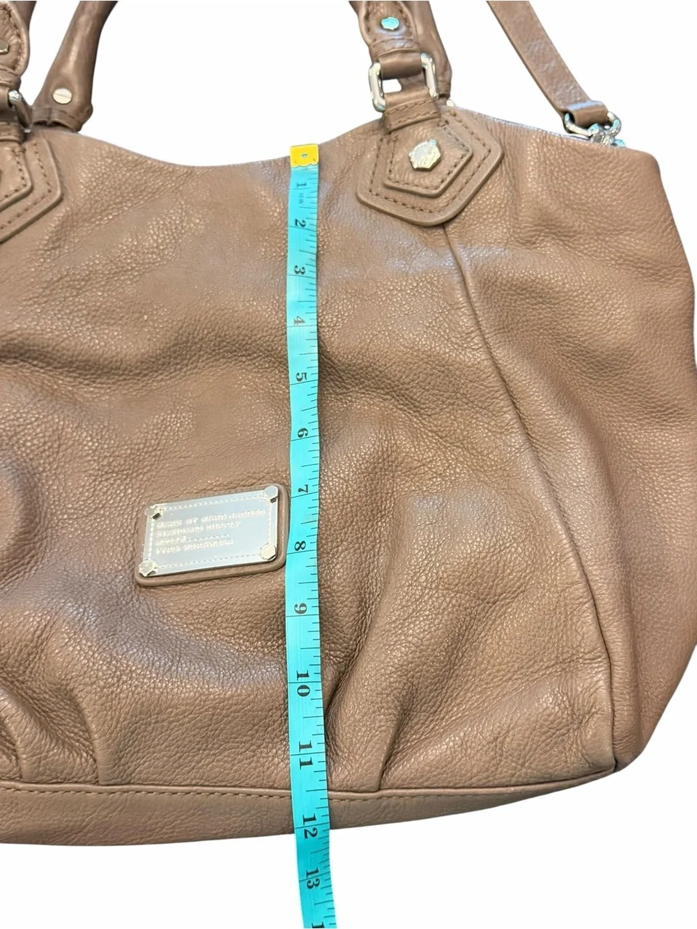 MARC By MARC JACOBS Taupe Classic Q Fran Leather Tote Shoulder Bag Hobo Preppy